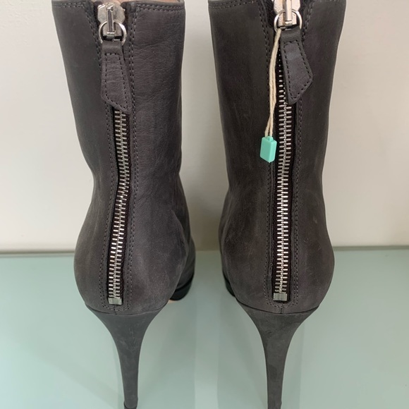 NWT Furla Warm Grey Leather Open Toe Boots EU size 39/US 8.5 - Picture 4 of 6